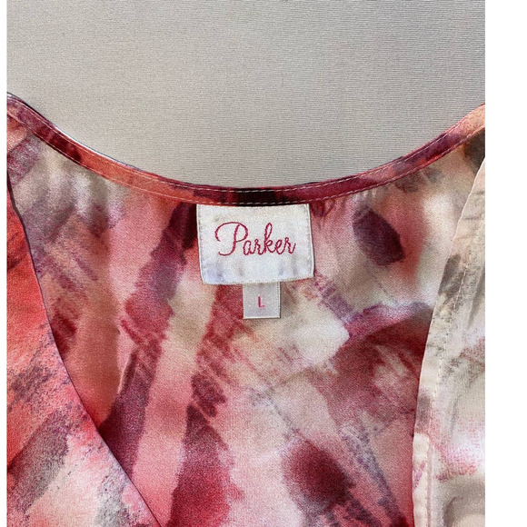 FLORAL PINK, WHITE & RED FLOWY  DRESS PARKER SIZE LARGE - Picture 3 of 4